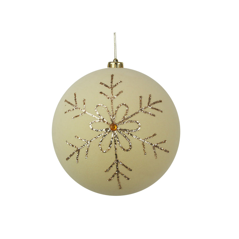 20cm Flocked Ball W/ Champagne