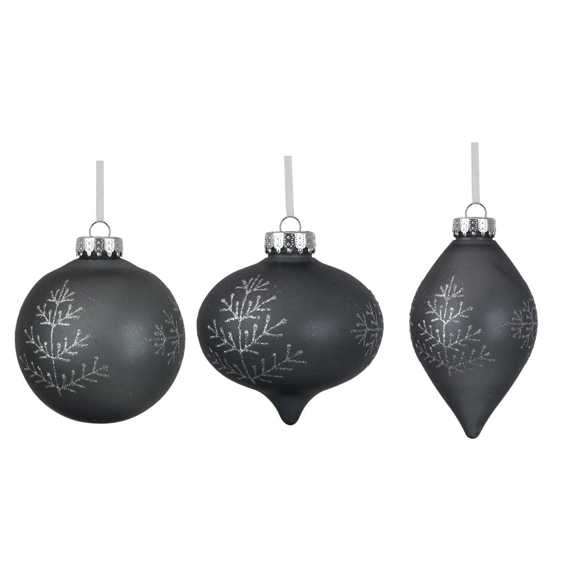 3A 10cm Silver Ball Onion Drop W/Glitter Finish In Pdq