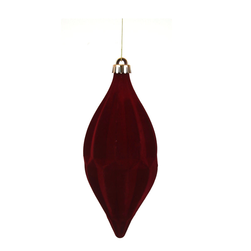 10X25cm Burgundy Flocked Finial