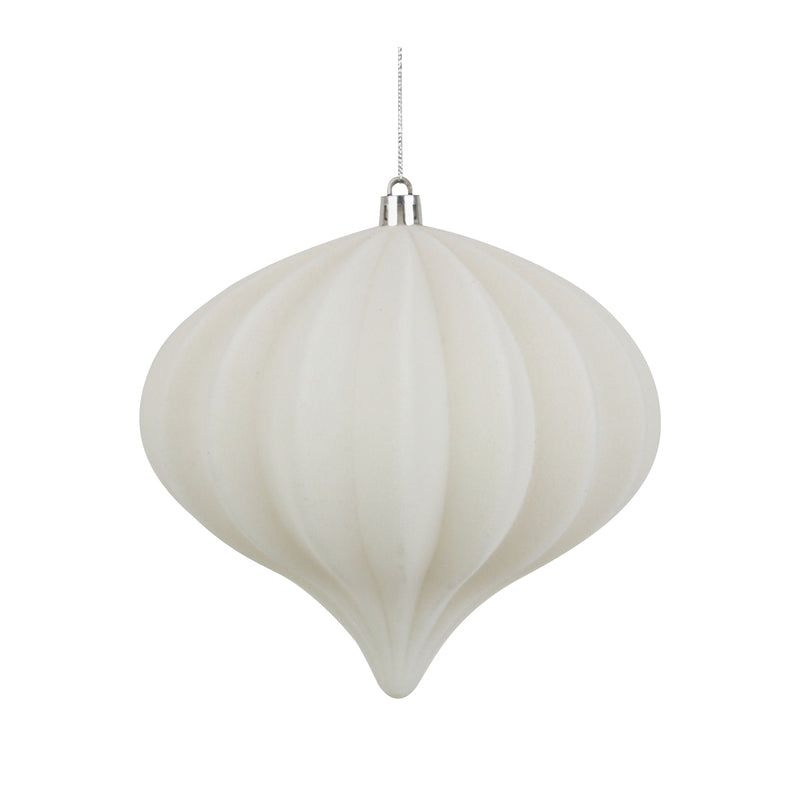 16X14cm White Flocked Onion Finial