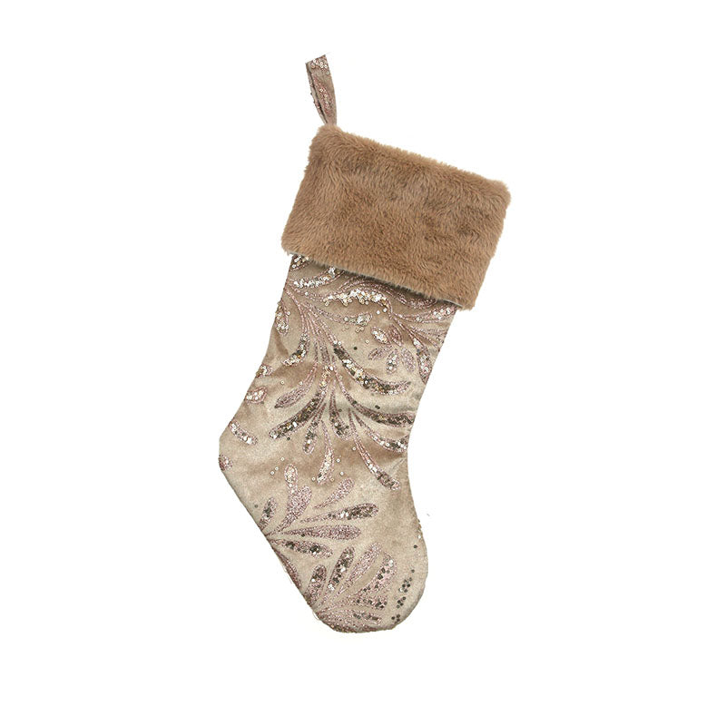 Champagne Velvet Christmas Stocking