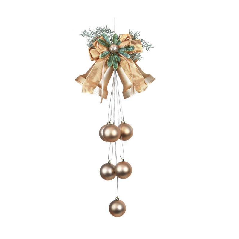 50X25cm Champagne Bells W/Hanging Balls