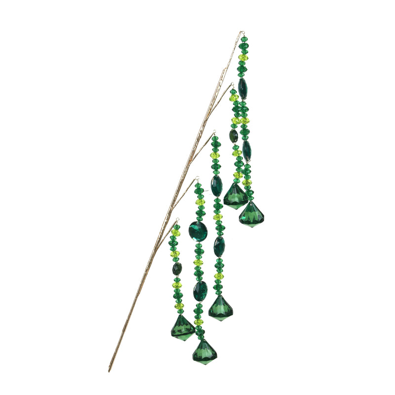 60cm Green Acrylic Bead Stem W/5 Strands