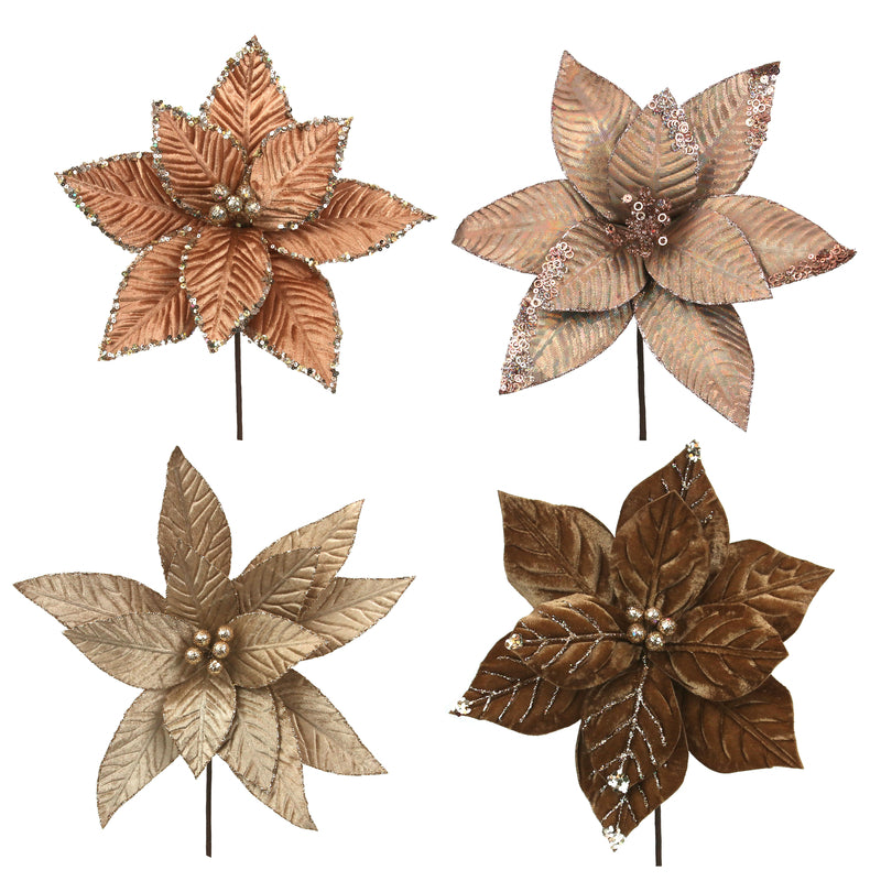 4A Shimmer & Spice Poinsettia Flower 32-25cm