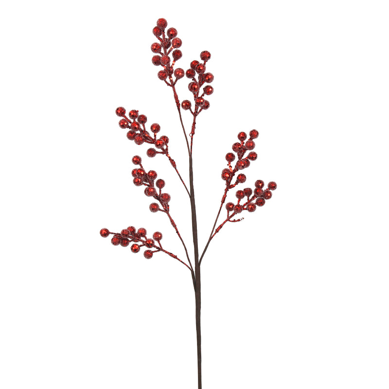 66cm Red Berry Stem Sugar Coating