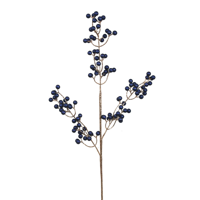 74cm Midnight Blue & Rose Gold Berry Stem