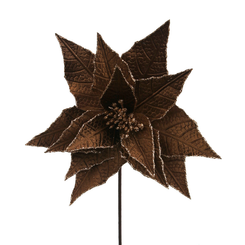 32cm Copper Poinsettia W/50cm Stem
