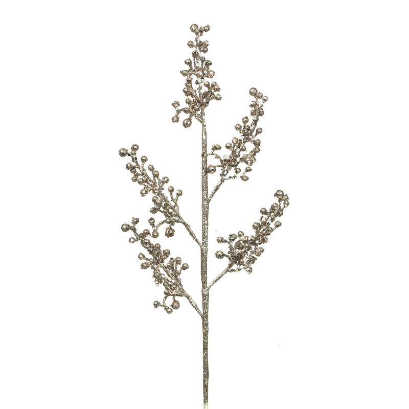 56cm Rose Gold Glitter Berry Stem