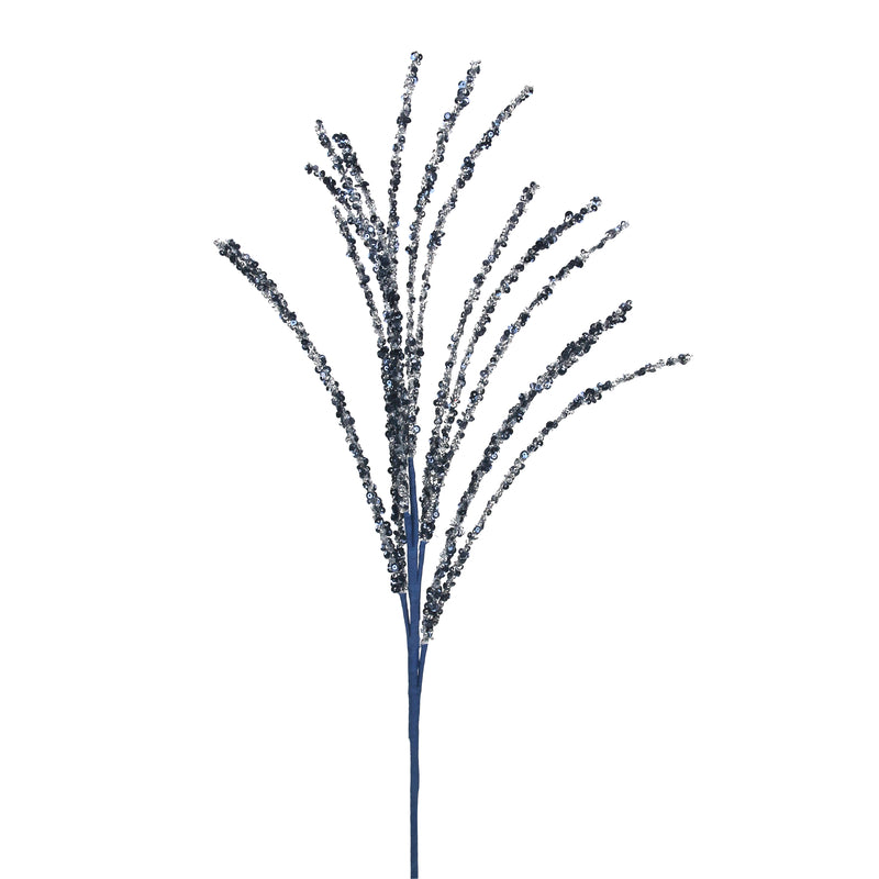 73cm Midnight Blue Glitter Spray Stem