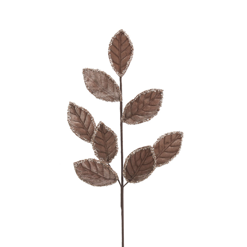 68cm Mocha Velvet Leaf Stem
