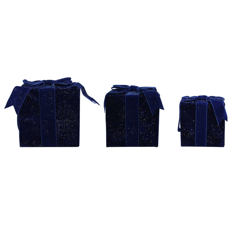 S3 Navy Velvet Gift Boxes L21cm M16cm S11cm