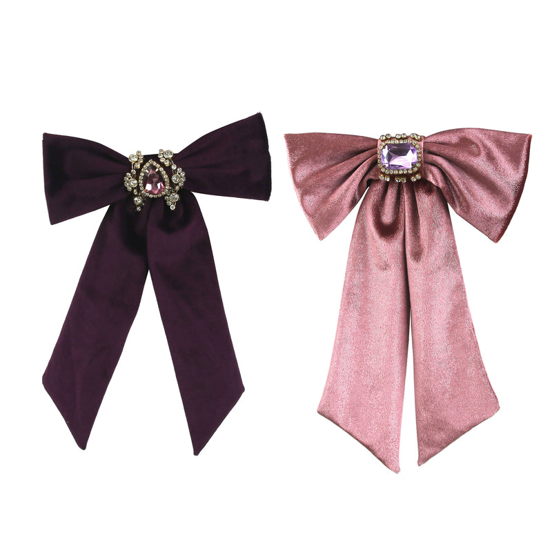 2A 17X27cm Velvet Bows Plum Purple