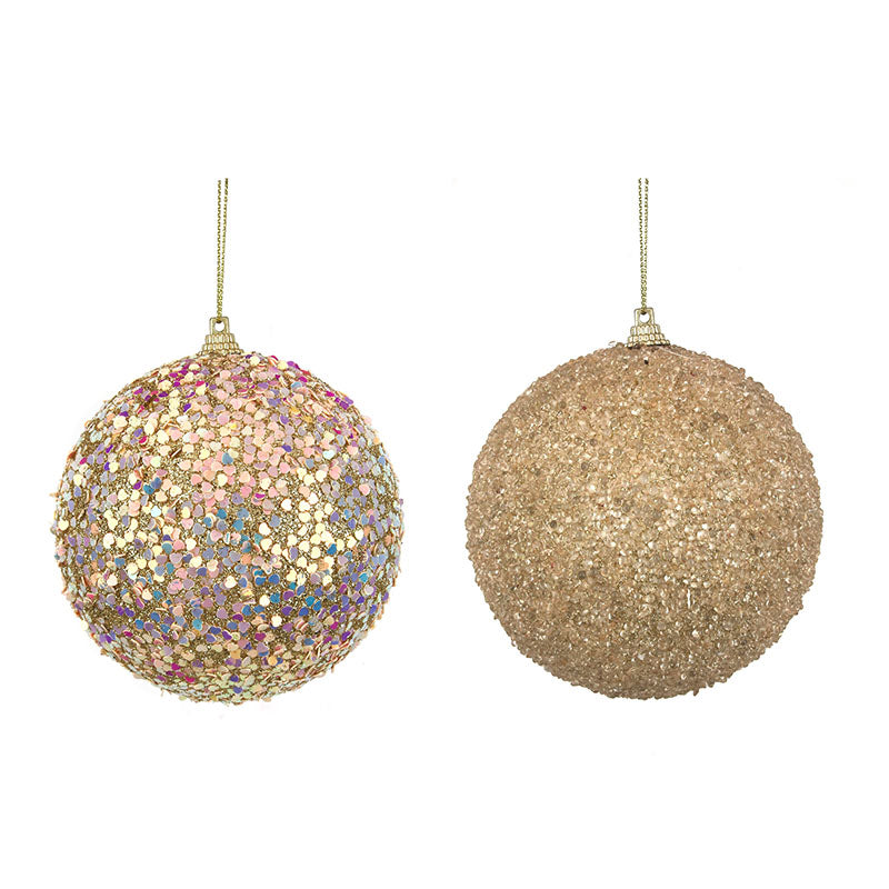 2A 10cm Champagne Beaded Balls
