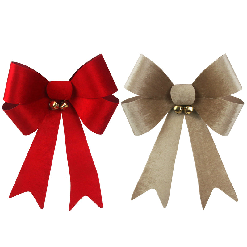 2A 33X46cm Red & Champagne Velvet Bow