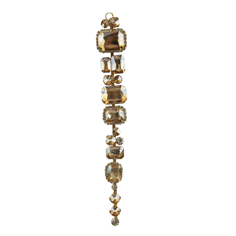 20cm Amber Diamonte Hanging Tree Decoration