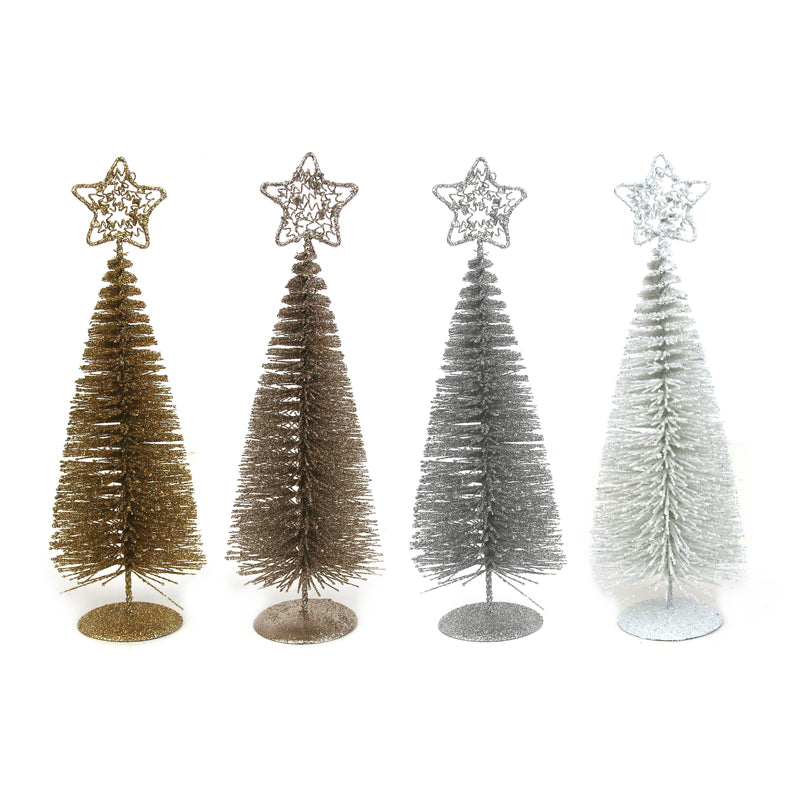 4A 25cm Wire Christmas Trees Silver Gold Champagne White