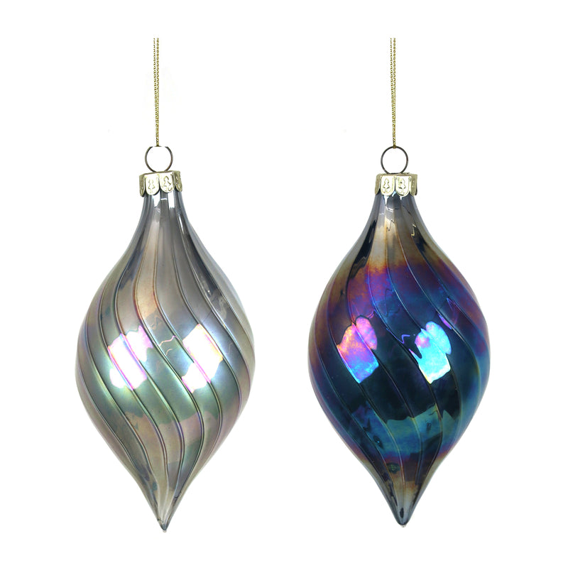 7X14cm Pale Blue Glass Finials