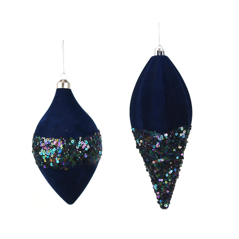 2A 13cm Navy Flocked Finial