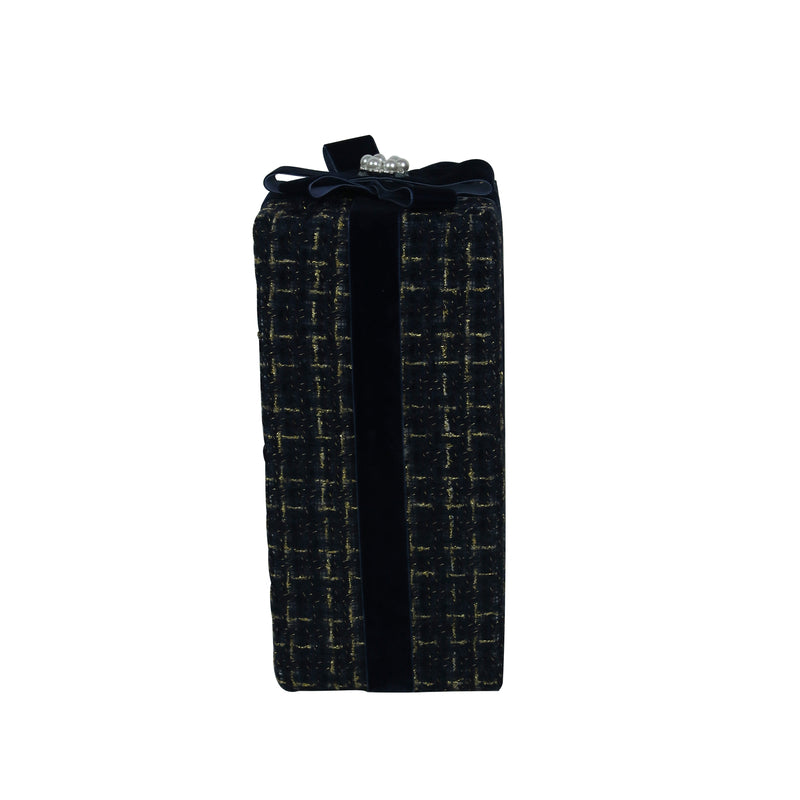 Blue Tweed Gift Box 12X12X28cm