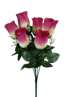 Valentine Rose Bunch 42cm Pink