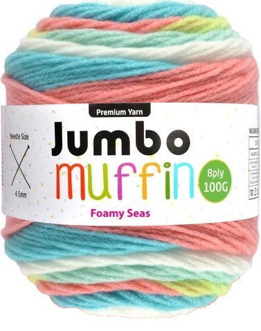 Muffin Yarn 8ply 200g Foamy Seas