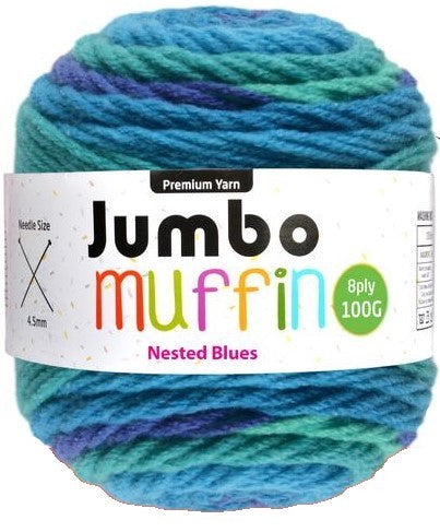 Muffin Yarn 8ply 200g Nested Blues