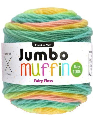 Muffin Yarn 8ply 200g Fairy Floss