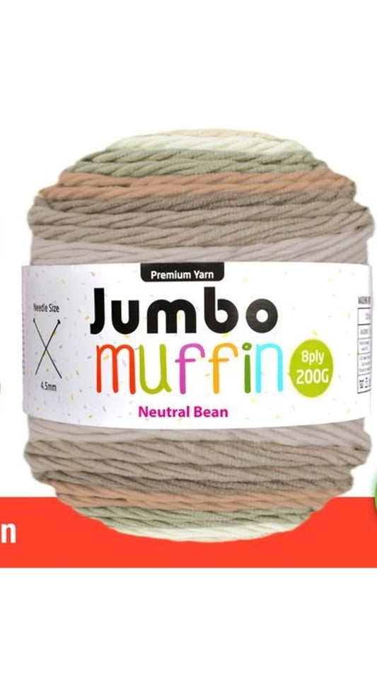 Muffin Yarn 8ply 200g Neutral Bean