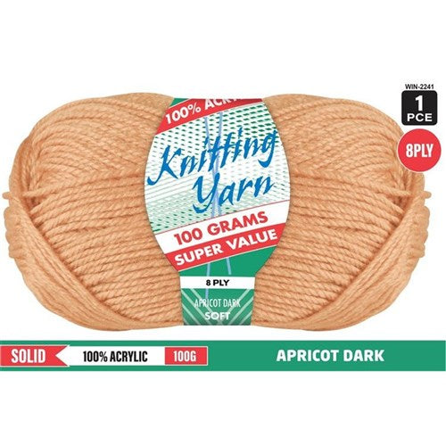 Knitting Yarn 8ply 100g Apricot