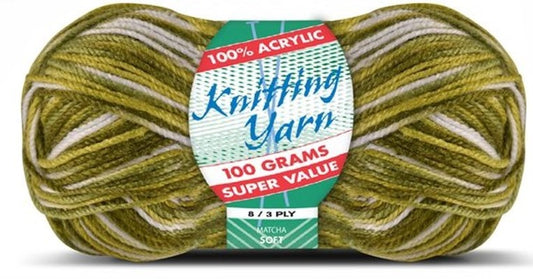 KNITTING YARN 8ply 100g MATCHA