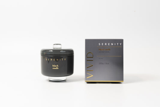 Serenity Vivid Candle 230g Black Oudh