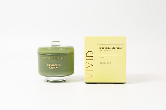 Serenity Vivid Candle 230g Lemongrass and Ginger