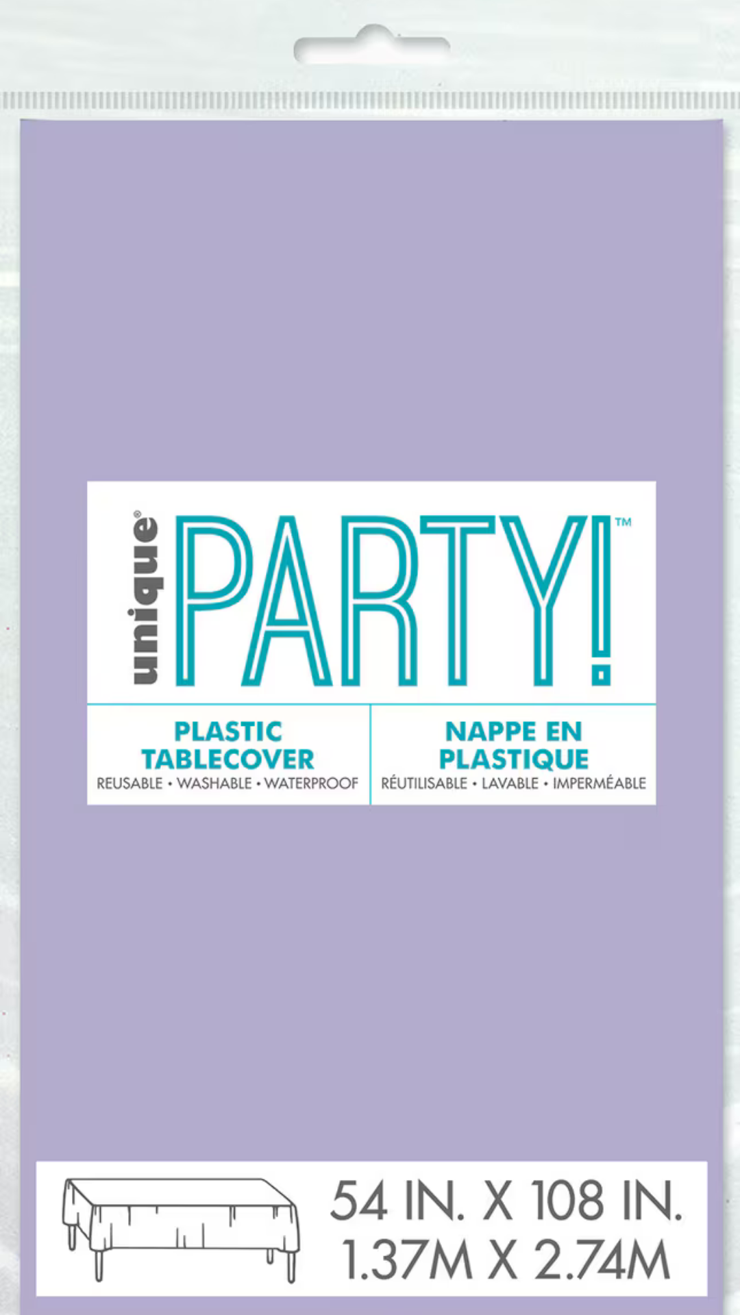 Plastic Tablecloth 1.37x2.74m - Lavender