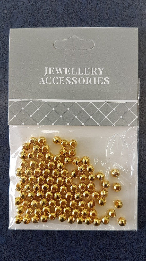 Round Plastic Spacer 4mm 100pcs Gold