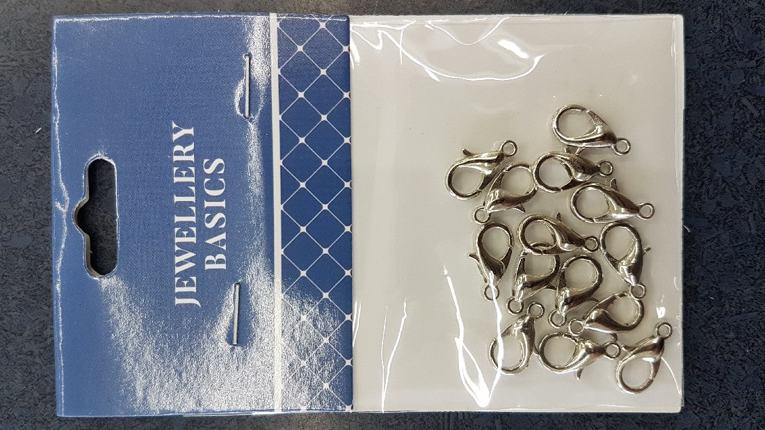 Lobster Clamp 11mm 14pcs Dk Silver