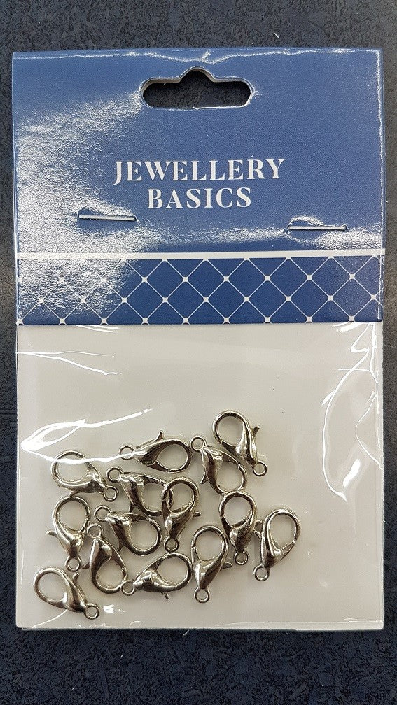 Lobster Clamp 11mm 14pcs Dk Silver