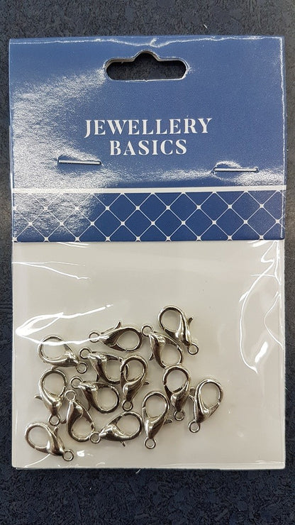 Lobster Clamp 11mm 14pcs Dk Silver
