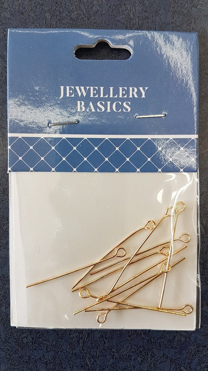 Eye Pin 35mm 10pcs Gold