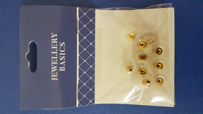 Earring Comfort Backs 15mm 10pcs Gold