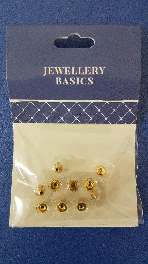 Earring Comfort Backs 15mm 10pcs Gold