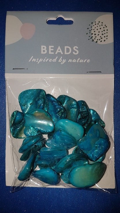 Shells Flat Chunky 20pcs Turquoise