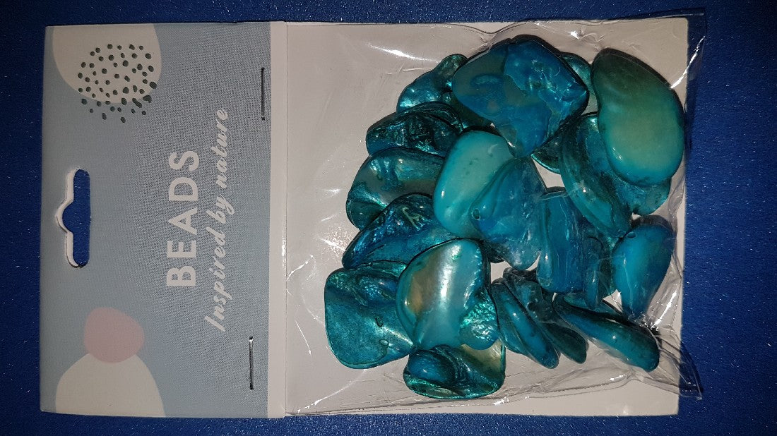 Shells Flat Chunky 20pcs Turquoise