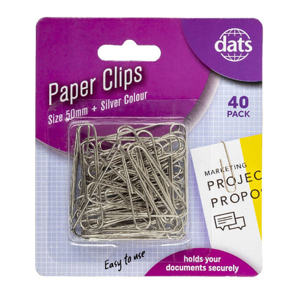 Paper Clips 50mm 40pk