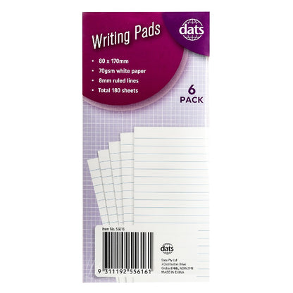 Long Writing Pads 6pk