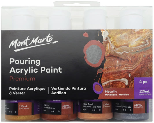 M.M. POURING ACRYLIC 4P METALLIC 120ML